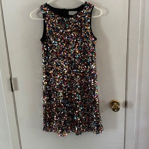 Lavender black sleeveless dress with multicolored sequins